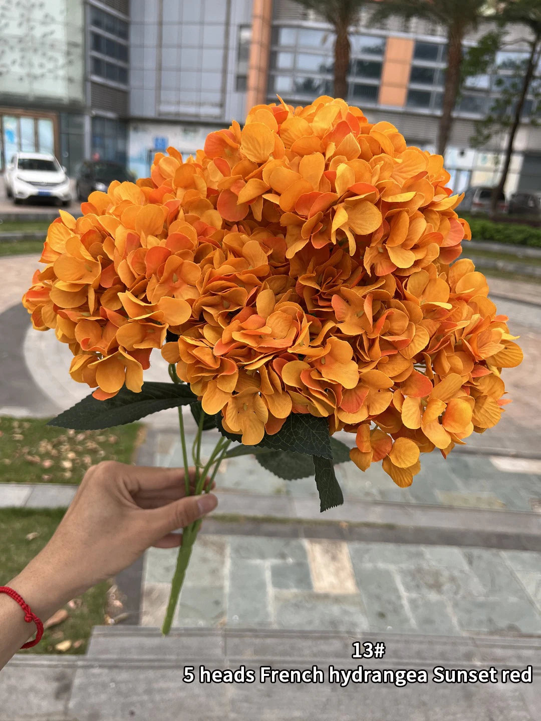 Hydrangea Artificial Flower Decoration Wedding Home Christmas Party Decoration White Flower Orange