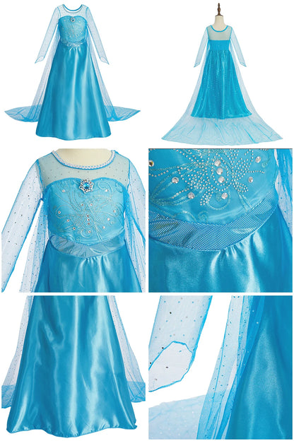 Girls Princess Dresses Children Elsa Birthday Fancy Gown Kids Snow Queen Dance Blue Clothes Christmas Kids Cosplay Dresses