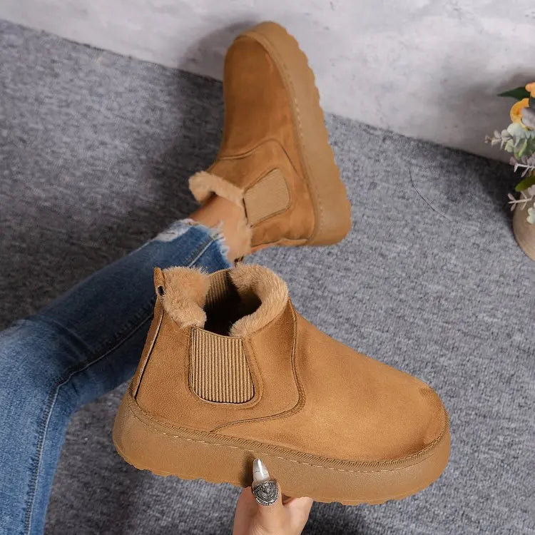 2024 Classic Thick-soled Fluff Women's Snow Boots Comfortable Warm Ankle Boots Women Winter Ladies Boots Chunky Botas Mujer Q320