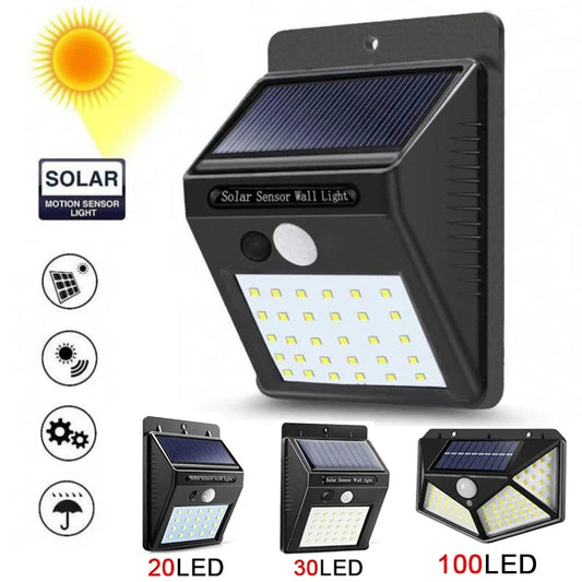 LED Solar Light 30/100 LEDs Wireless Motion Sensor Light Waterproof Solar Outdoor Lights Garden Decoration Spotlights Wall Lamp