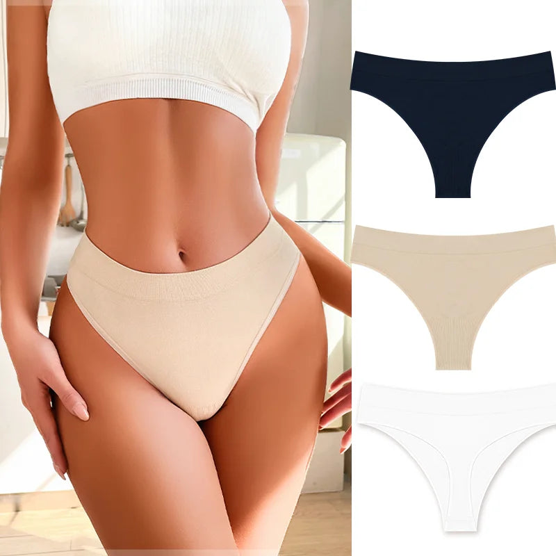 3PCS Seamless Women's Lingerie Female Thongs Sexy Underwear Low-Rise Underpant Women's Panties Intimates Bikini Briefs S-XL Set16 CHINA | 3pcs