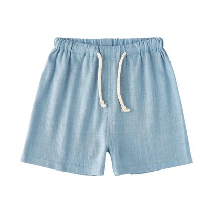 Children's Cotton And Linen Trousers Spring And Summer Thin Boys And Girls Linen Pant Baby Harem Pants WT620 Blue Shorts CHINA