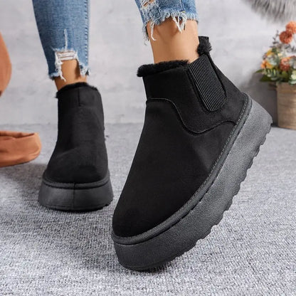 2024 Classic Thick-soled Fluff Women's Snow Boots Comfortable Warm Ankle Boots Women Winter Ladies Boots Chunky Botas Mujer Q320