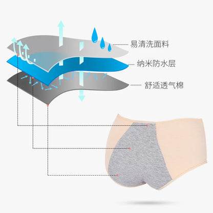 Physiological Underwear Cotton Mid Waist Menstruation Side Leakage Prevention Pure Cotton Breathable Girls Period Briefs