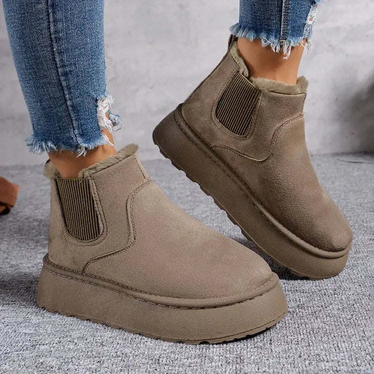 2024 Classic Thick-soled Fluff Women's Snow Boots Comfortable Warm Ankle Boots Women Winter Ladies Boots Chunky Botas Mujer Q320