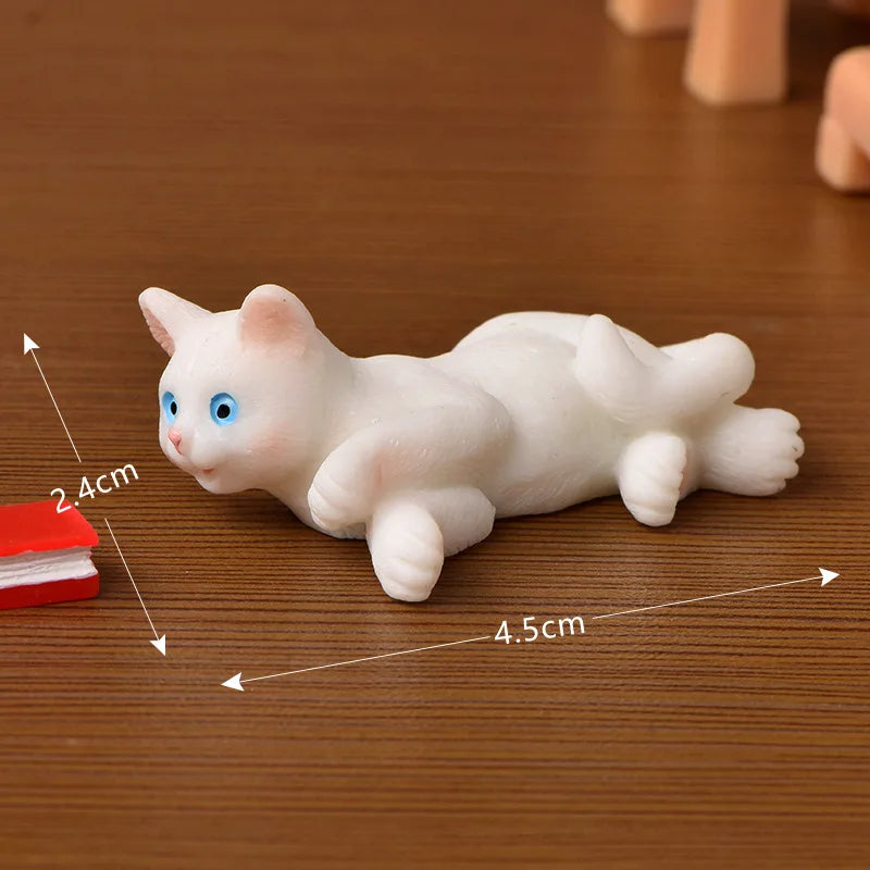 Cute Figurines Miniature Cartoon Animal Cat Resin Ornament Micro Landscape Kawaii Desk Accessories For Decoration Home Kids Gift 1pc 11 CHINA