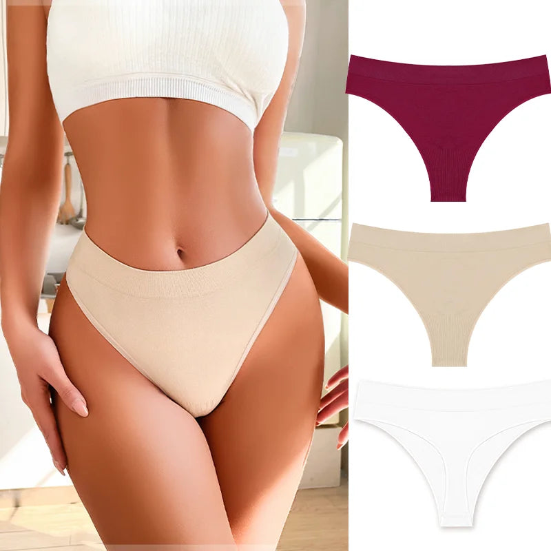 3PCS Seamless Women's Lingerie Female Thongs Sexy Underwear Low-Rise Underpant Women's Panties Intimates Bikini Briefs S-XL Set17 CHINA | 3pcs