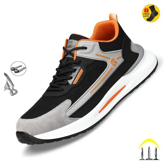 New Anti-smash Anti-puncture Safety Wrok Shoes Indestructible Men Steel Toe Sneakers Wear-resistant Non-slip Kitchen Shoes