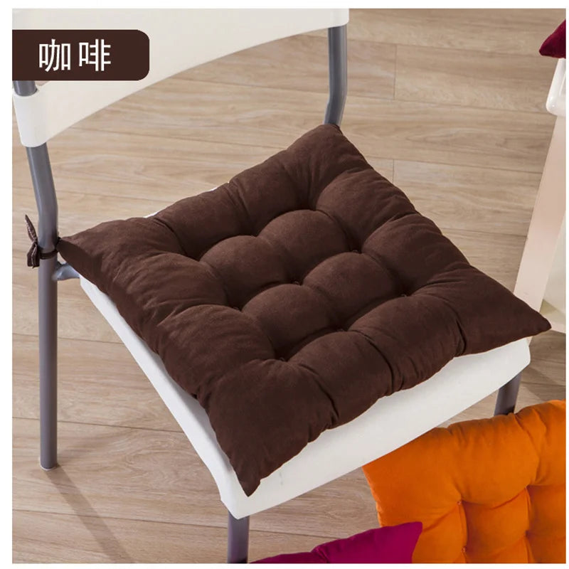 Square Large Chair Cushion with Ties Ultra Soft Warm Floor Cushion for Kids Reading Nook Comfortable Square Seat Cushion JAF002 Coffee 40x40cm