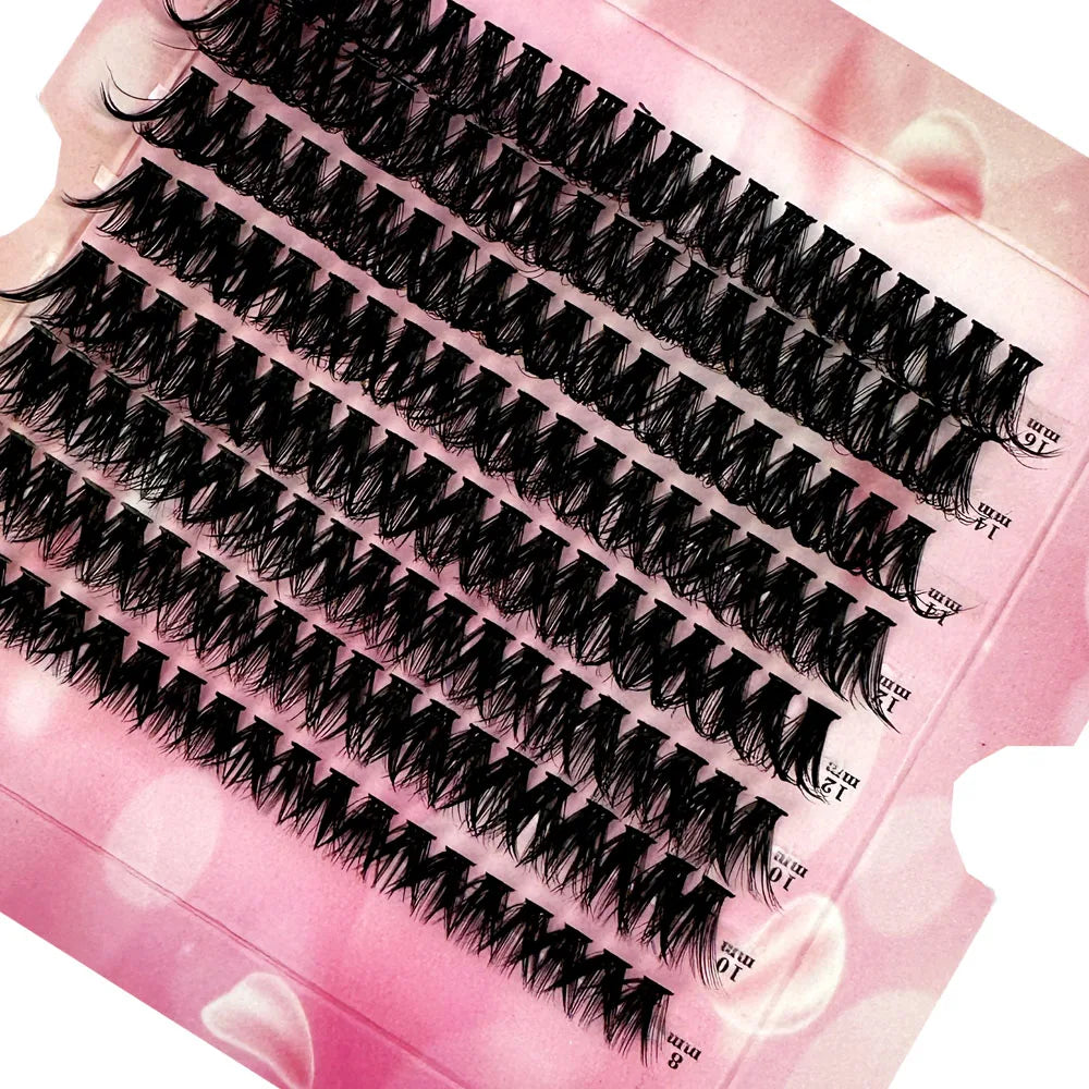 Cluster Eyelash Extension 160/266/280 Bundles 10D/80D Natural Style Individual Eyelashes Handmade Eyelash Bundles 3D mink Lashes 8Rows50D