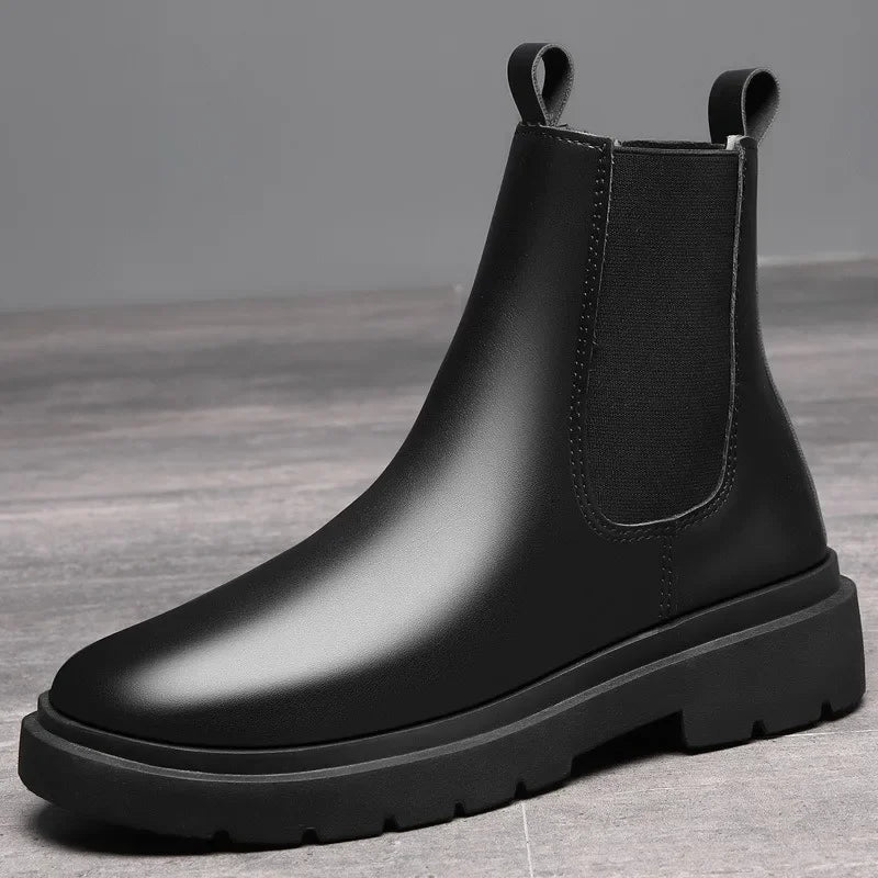 Autumn New Chelsea Boots for Men Black Men Boots Fashion Winter Slip on Ankle Boots Retro Motorcycle Booties botas para hombre