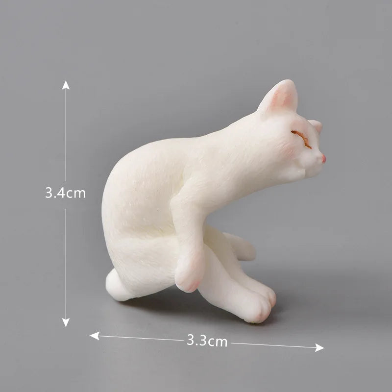 Cute Figurines Miniature Cartoon Animal Cat Resin Ornament Micro Landscape Kawaii Desk Accessories For Decoration Home Kids Gift 1pc 14 CHINA