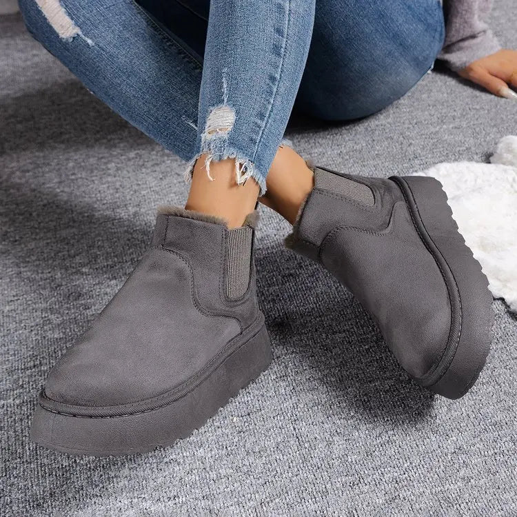 2024 Classic Thick-soled Fluff Women's Snow Boots Comfortable Warm Ankle Boots Women Winter Ladies Boots Chunky Botas Mujer Q320