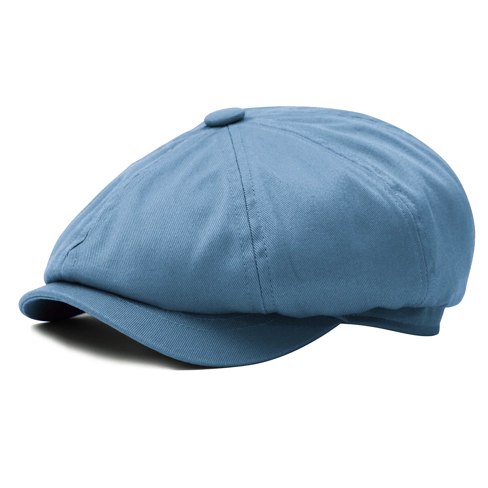 BOTVELA Newsboy Cap Men's Twill Cotton Eight Panel Hat Women's Baker Boy Caps Retro Big Large Hats Male Boina Green Beret SKY BLUE