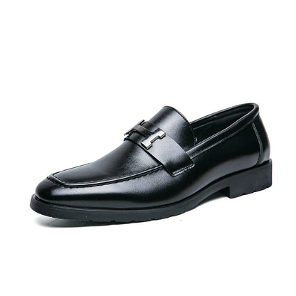 New Fashion Leather Men Party and Wedding Casual Loafers Italian Men's Dress Shoes Comfortable Breathable Men Shoes Big Size 48 Black Loafers