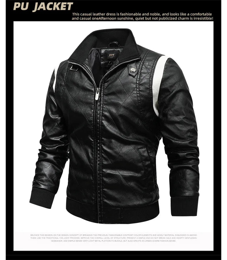 2023 Autumn Winter Men's Leather Jacket High Quality Korea Fashion Youth Hooded Leather Coats EUR Size 3XL Blouson Homme Hiver