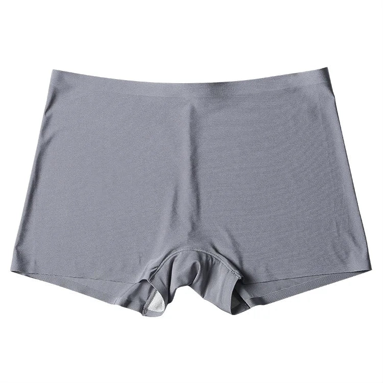 Seamless Short Spandex Ice Silk Safety Shorts Pants Women's Shorts Under Skirt Underwear Breathable No Curling Boxers for Women short dark grey