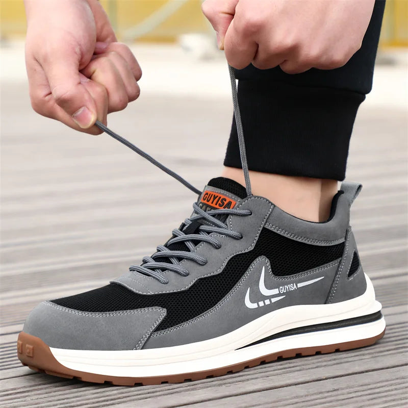 New Anti-smash Anti-puncture Safety Wrok Shoes Indestructible Men Steel Toe Sneakers Wear-resistant Non-slip Kitchen Shoes