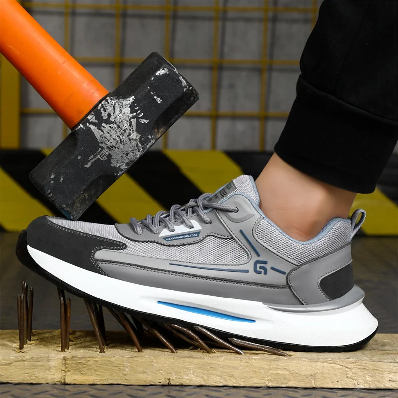 New Anti-smash Anti-puncture Safety Wrok Shoes Indestructible Men Steel Toe Sneakers Wear-resistant Non-slip Kitchen Shoes