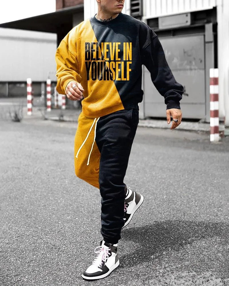 The Lion 3d Printed Men's Round Neck Tracksuit Sets Casual Long Sleeve Pants 2pcs Sets Oversized Pullover Fashion Men Clothing HHTZZ2D231512W