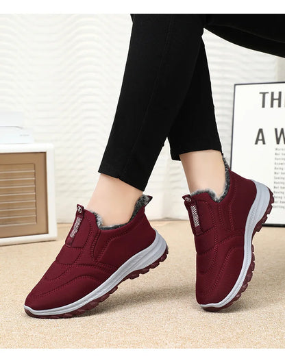 Women's Winter Slip On Walking Shoes Fashion Lightweight Running Shoes For Women Workout Warm Casual Non Slip Sneakers