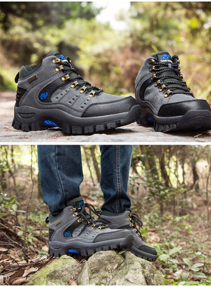 Outdoor Waterproof Hiking Boots Men's Women's Spring And Autumn Hiking Wear-resistant Mountain Sports Boots Hunting Sports Shoes