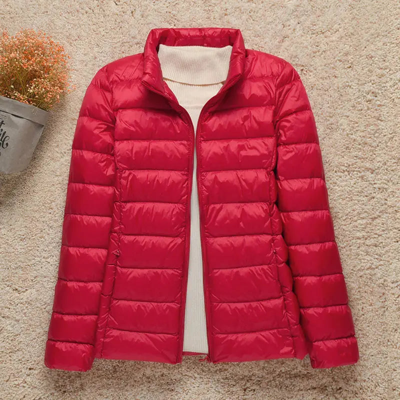 2023 New Fashion Female Cold Jacket Women Winter Light White Duck Down Jacket Slim Puffer Jacket Portable Windproof Down Coat