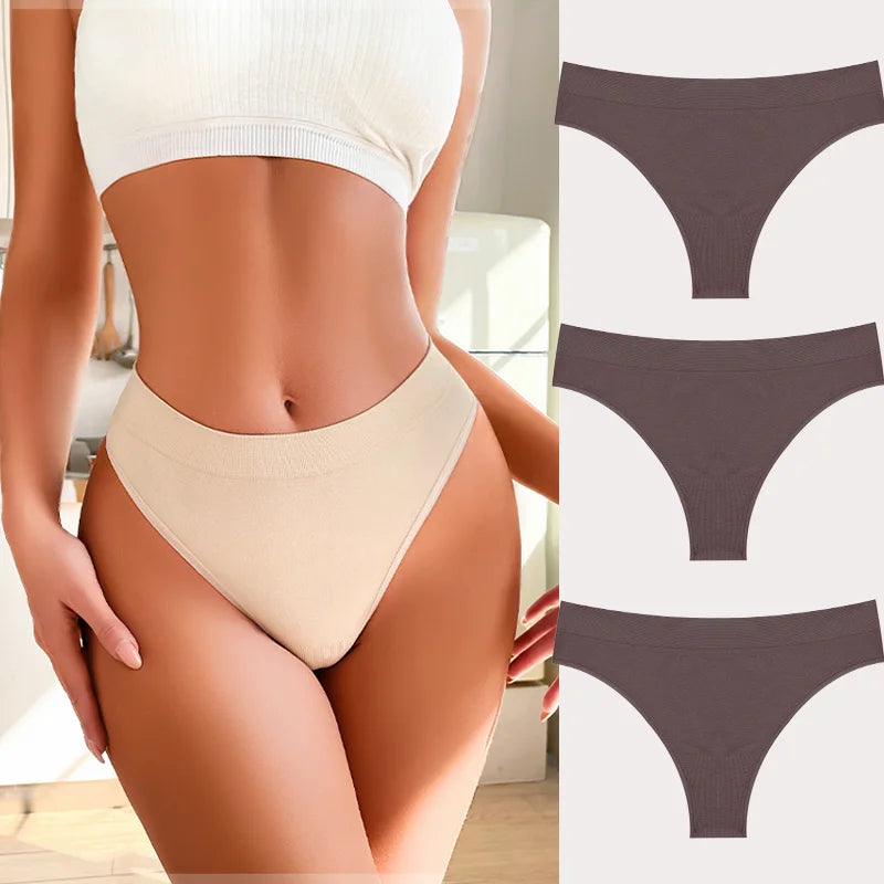 3PCS Seamless Women's Lingerie Female Thongs Sexy Underwear Low-Rise Underpant Women's Panties Intimates Bikini Briefs S-XL Set23 CHINA | 3pcs