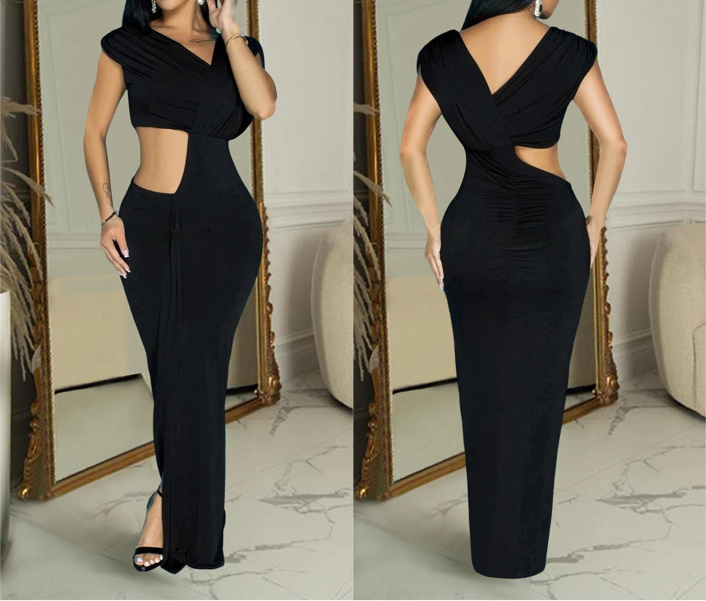 Sexy Split Elegant Dress Women For Wedding Party Cocktail Prom Dress Hollow Out Christmas Long Ready Formal Evening Dresses HX89