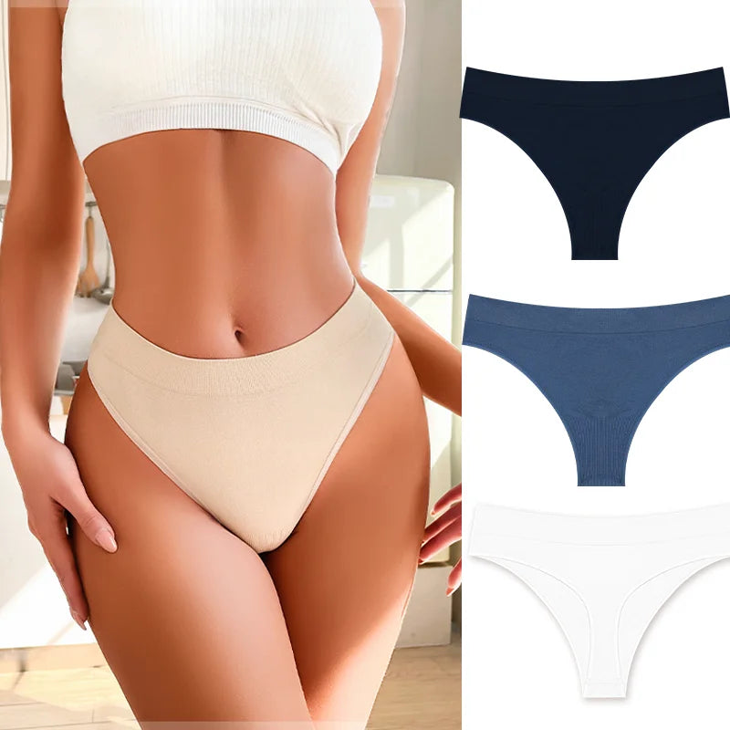 3PCS Seamless Women's Lingerie Female Thongs Sexy Underwear Low-Rise Underpant Women's Panties Intimates Bikini Briefs S-XL Set15 CHINA | 3pcs