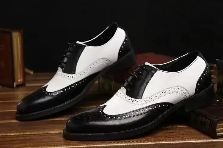 Classic Men Dress Shoes Lace Up Shoes for Men Plus Size Point Toe Business Casual Comfortable Men Formal Shoes for Wedding