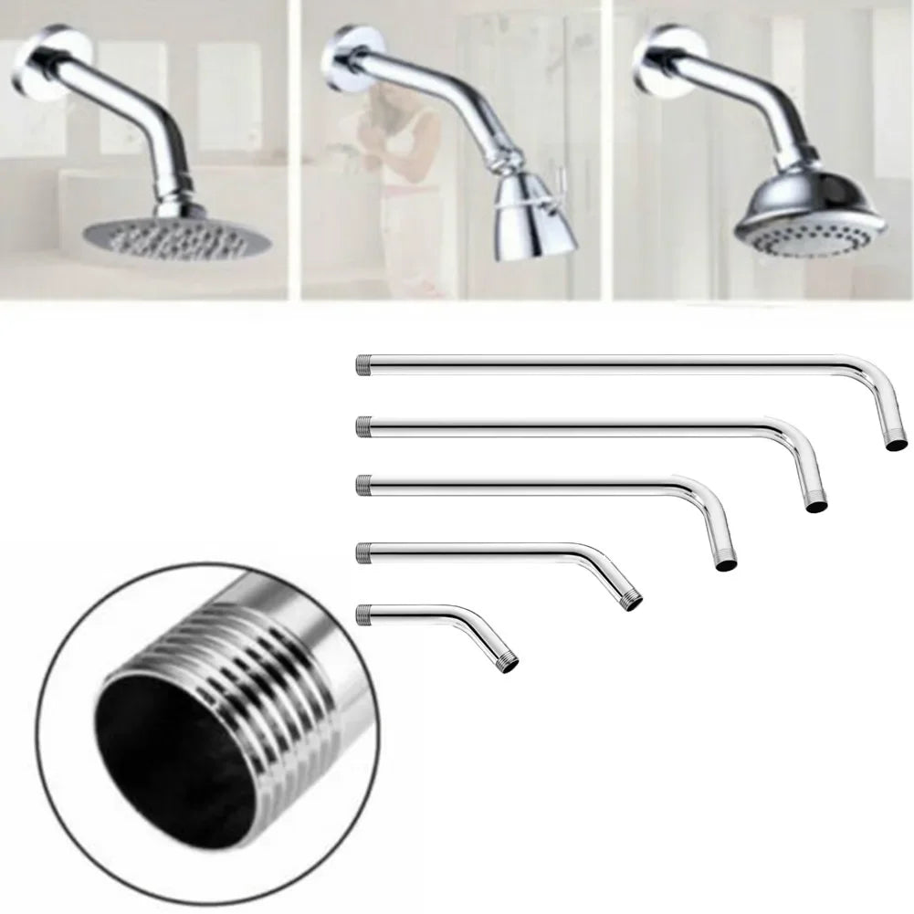 Stainless Steel Shower Head Extension Arm Wall Mounted Tube Rainfall Shower Head Arm for Bathroom Home Accessories