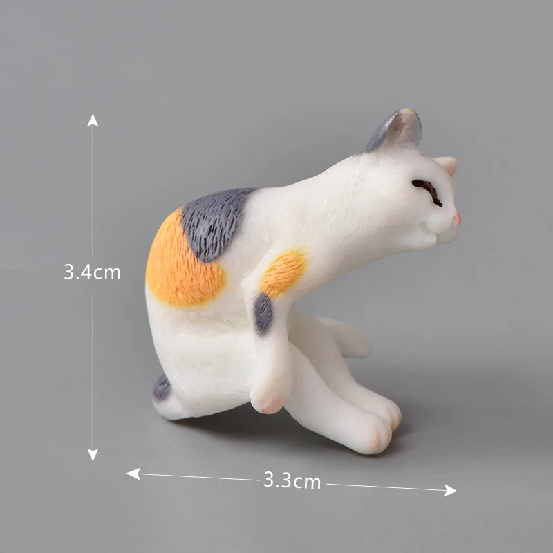 Cute Figurines Miniature Cartoon Animal Cat Resin Ornament Micro Landscape Kawaii Desk Accessories For Decoration Home Kids Gift 1pc 10 CHINA