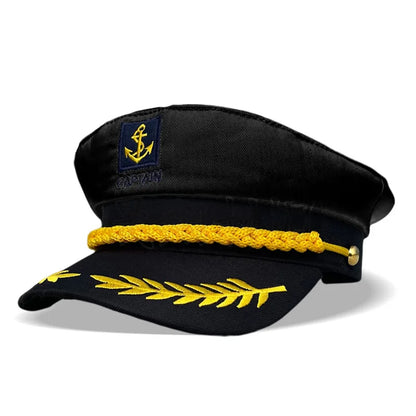 Adult Yacht Sailor Captain Hat Adjustable Men's and Women's Party Hat Makeup Ball Dressing Event Excellent Stylish Accessories Black yacht hat One Size