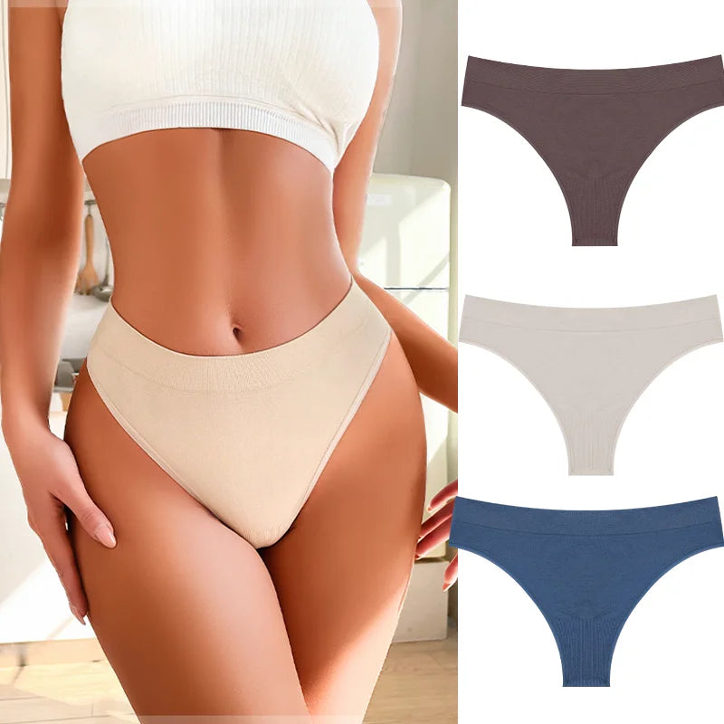 3PCS Seamless Women's Lingerie Female Thongs Sexy Underwear Low-Rise Underpant Women's Panties Intimates Bikini Briefs S-XL Set14 CHINA | 3pcs