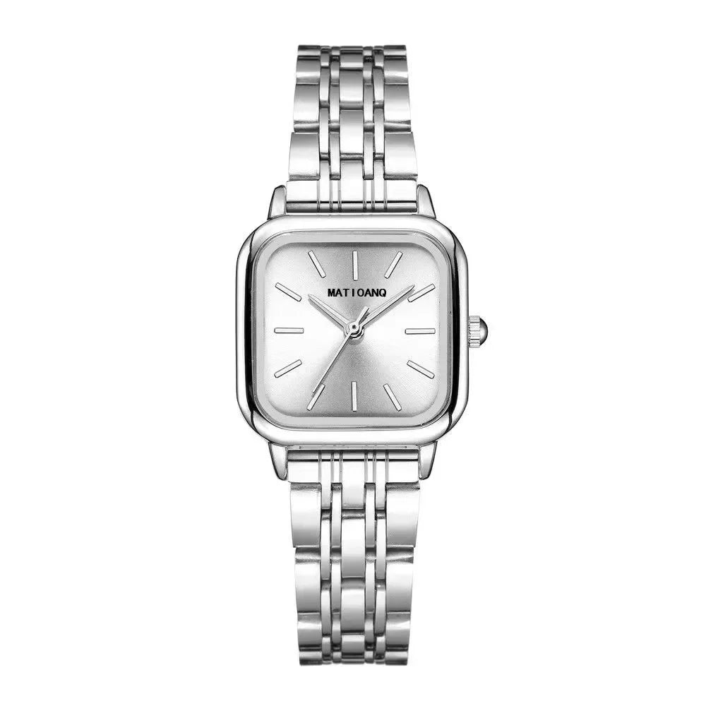 Stainless Steel Watch Women's Ins Style Simple Student Quartz Watch Casual Fashion Versatile Luxury Small Square Wristwatch 4