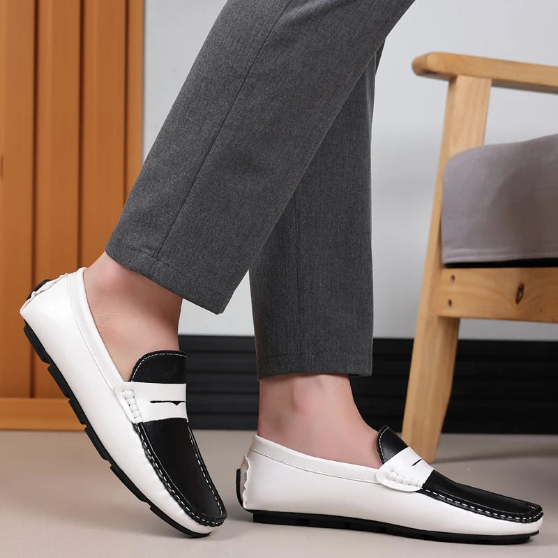 Men Shoes Leather Casual Luxury Formal Man Loafers Moccasins Italian Breathable Slip on Male Boat Shoes Comfortable Driving Shoe