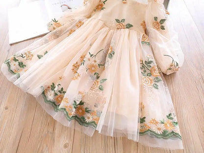 Princess Girl Dress Girls Clothes Long Sleeve Tulle Party Dresses for Girls Kids Lace Children Casual Clothing Baby Vestidos