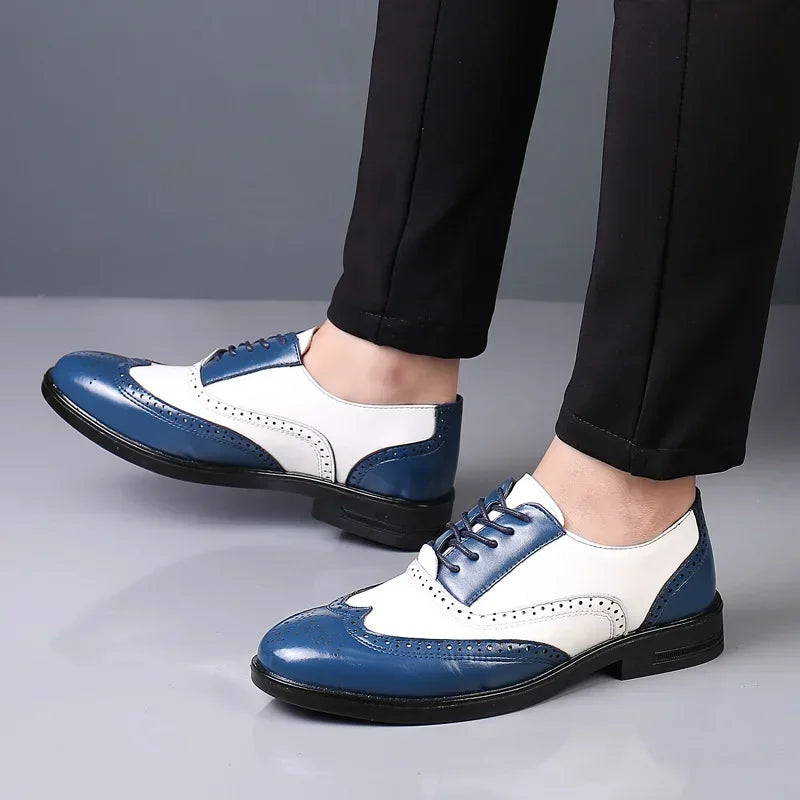 Classic Men Dress Shoes Lace Up Shoes for Men Plus Size Point Toe Business Casual Comfortable Men Formal Shoes for Wedding