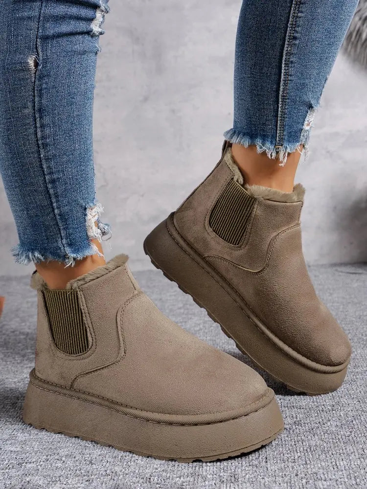 2024 Classic Thick-soled Fluff Women's Snow Boots Comfortable Warm Ankle Boots Women Winter Ladies Boots Chunky Botas Mujer Q320