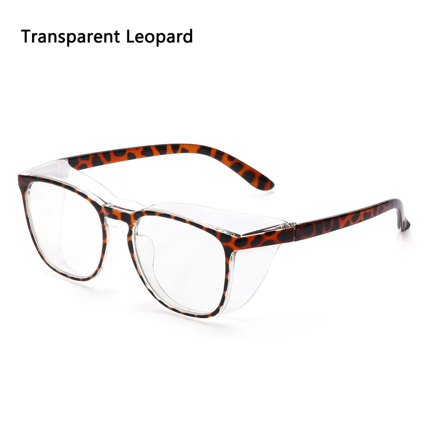 1PC Dust-proof Glasses Anti-blue Anti-fog Anti Pollen Safety Goggles Eye Protection Glasses for Men and Women UV Protection Transparent Leopard