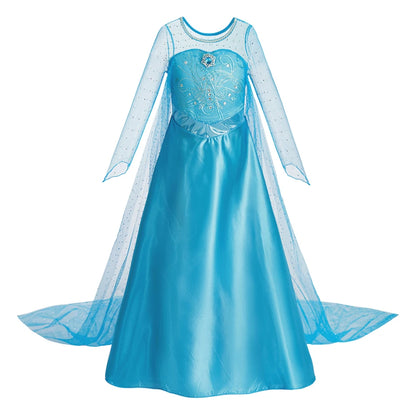 Girls Princess Dresses Children Elsa Birthday Fancy Gown Kids Snow Queen Dance Blue Clothes Christmas Kids Cosplay Dresses