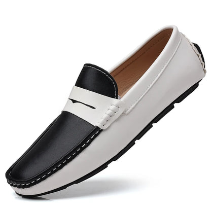 Men Shoes Leather Casual Luxury Formal Man Loafers Moccasins Italian Breathable Slip on Male Boat Shoes Comfortable Driving Shoe