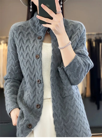 2024 Autumn Winter New Korean Cardigan Long Sleeve Jacket Women Loose Casual Thicken Knitted Sweater Coat Female Tops Ladies