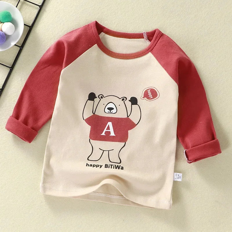 Children's Clothing Boys Girls T-Shirt kids clothes Cartoon Tops Long Sleeve Baby Clothing Autumn Winter Cotton Print Sweatshirt Style 10 thick