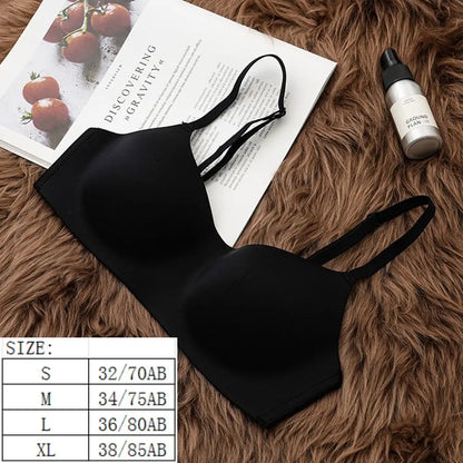 Seamless Underwear Thin Soft Comfort Women Push-Up Bra Sexy Beauty Back Non-Wire Solid Color Bras For Ladies Female Lingerie