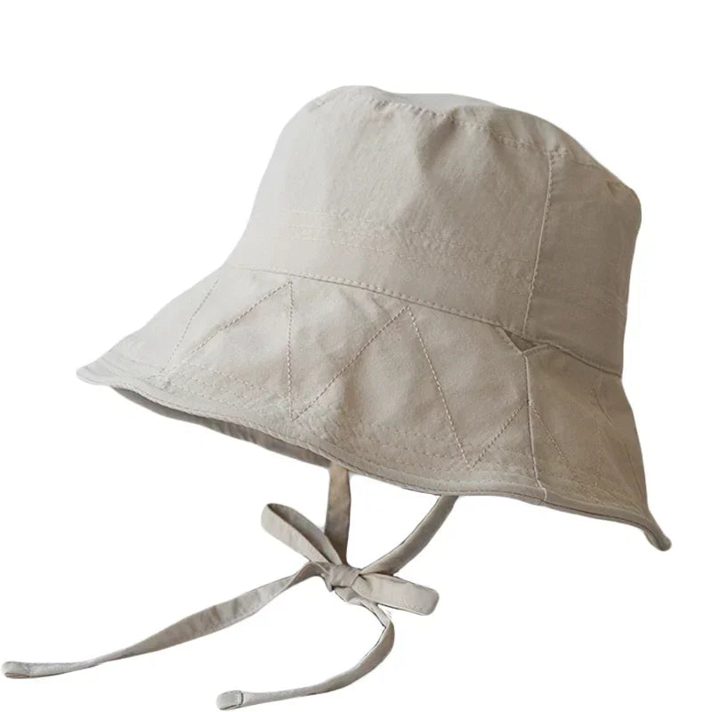 Korean Ins Lace-up Fisherman Hat Women Ins Blogger Lightweight Windbreak Windproof Rope Sunshade Basin Hat Sun Bucket Hat