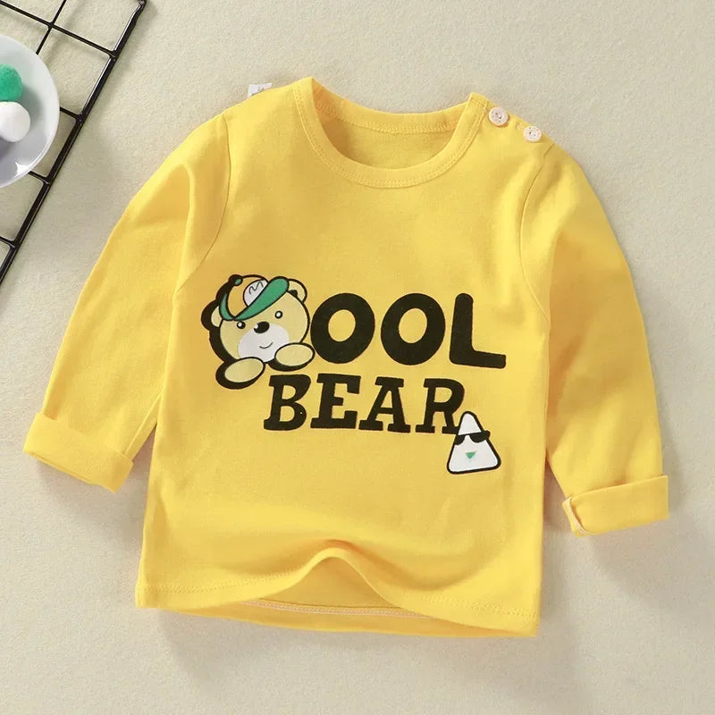 Children's Clothing Boys Girls T-Shirt kids clothes Cartoon Tops Long Sleeve Baby Clothing Autumn Winter Cotton Print Sweatshirt Style 5 thick