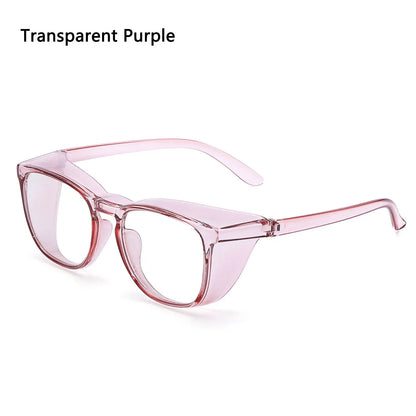 1PC Dust-proof Glasses Anti-blue Anti-fog Anti Pollen Safety Goggles Eye Protection Glasses for Men and Women UV Protection Transparent Purple