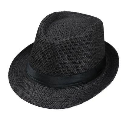 Children Kids Summer Beach Straw Hat Jazz Panama Breathable Hat Large Brim Outdoor Breathable Hats Girls Boy Sunhat Black A